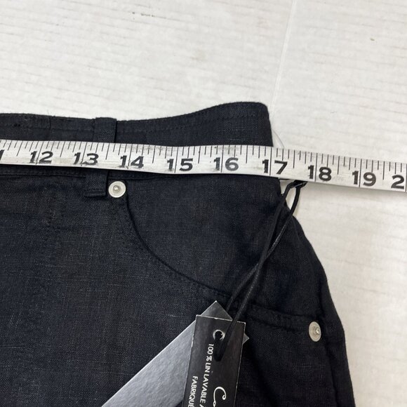 Nicole Miller Skirt‎ Womens XL Black Linen Midi High Slit Capsule Minimalist - Picture 11 of 12